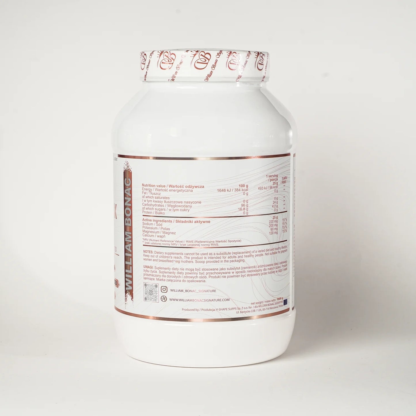 William Bonac Signature Series Complex Carbs – Carbohydrates & Electrolytes Formula