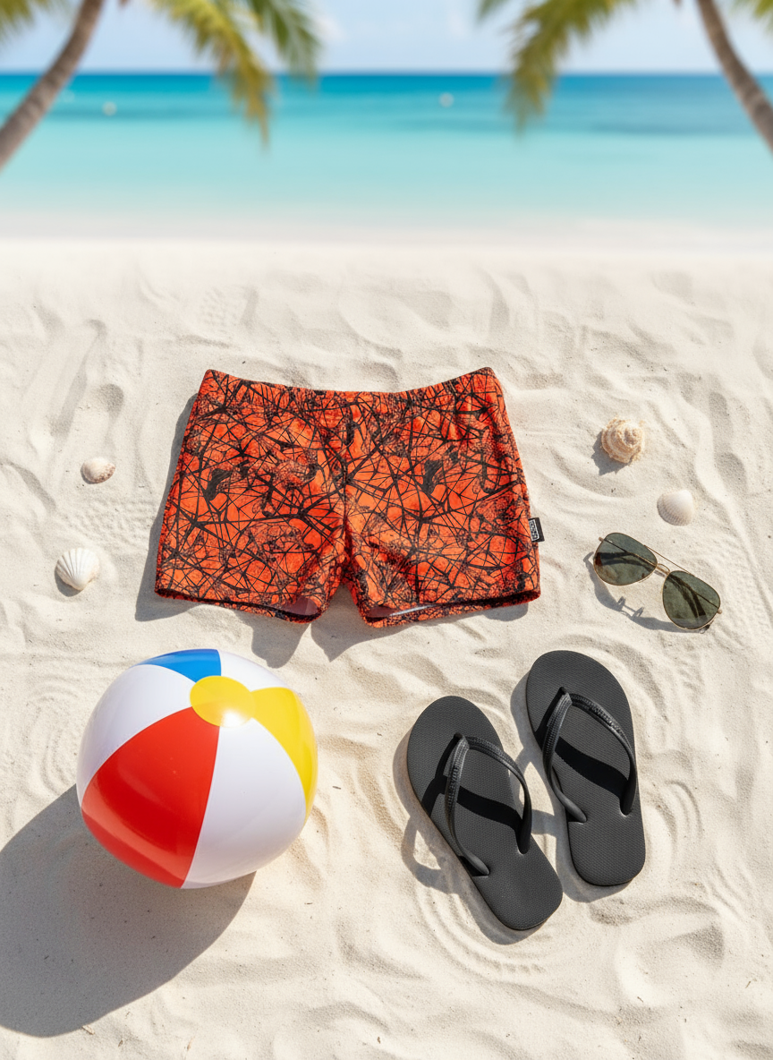 Boys swim short Spider Red