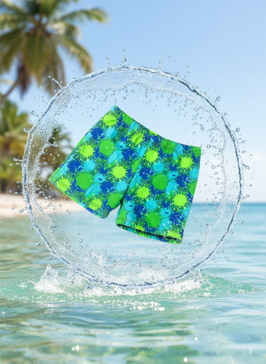 Boys swim short Paint Blue