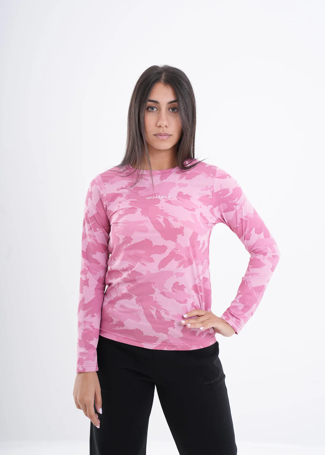 VNML Long Sleeve QuickDry Print Tshirt - Pink