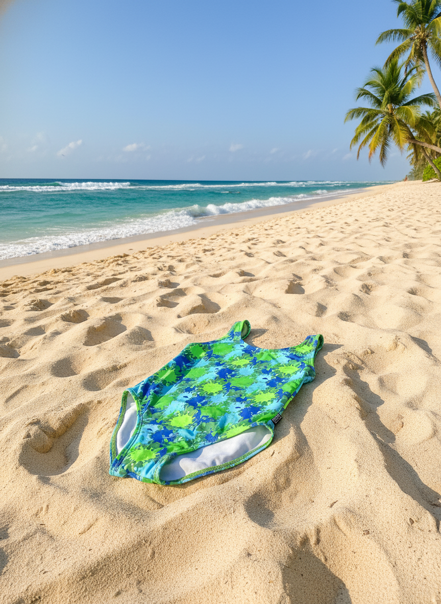 Swimsuit (Maillot) One-Piece - Paint Blue