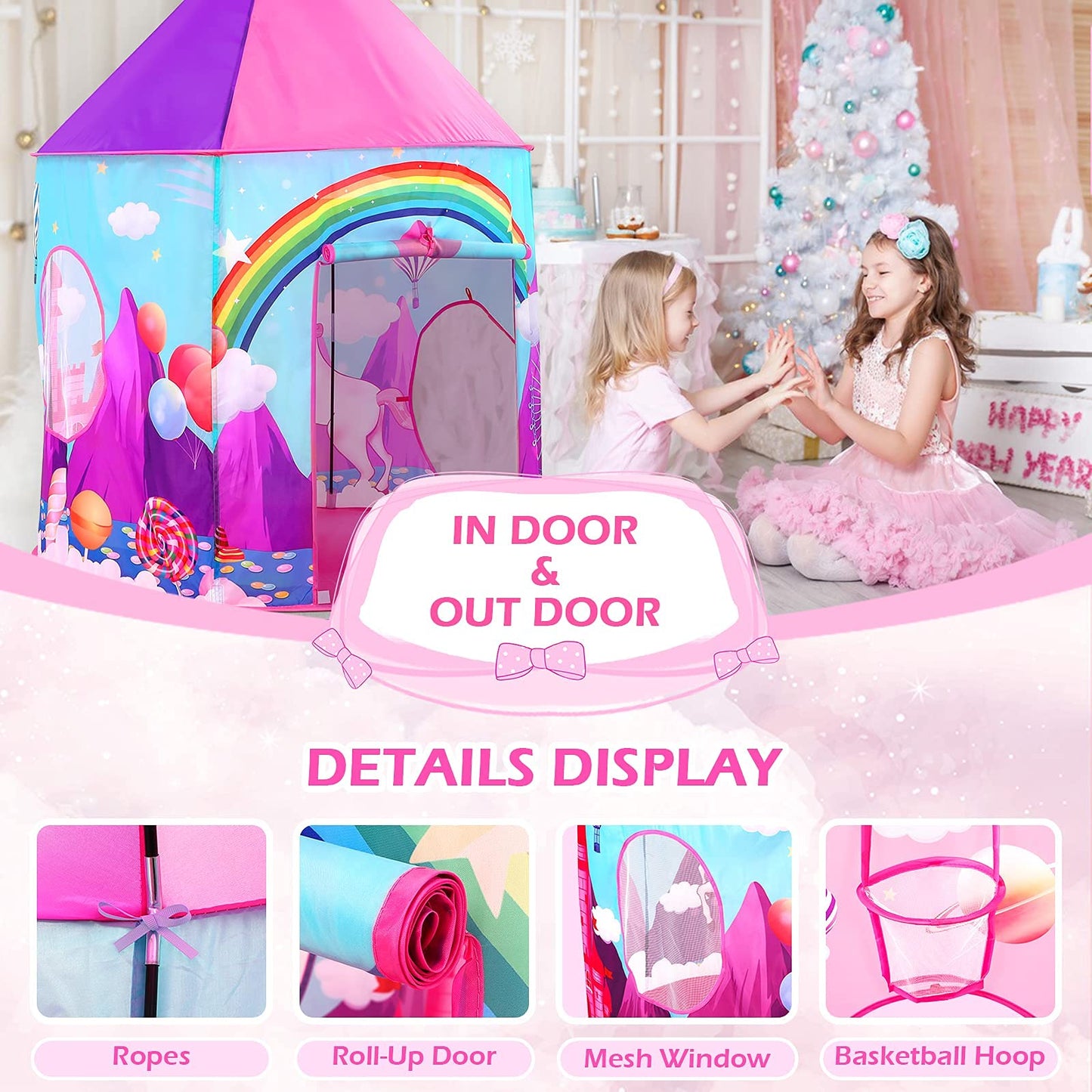 Play Tent Unicorn Pink
