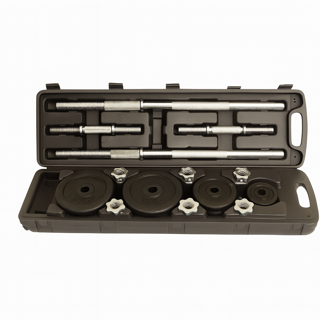 Adjustable Dumbbell & Barbell Set – 2-in-1 Training Kit