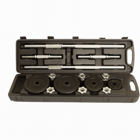 Adjustable Dumbbell & Barbell Set – 2-in-1 Training Kit