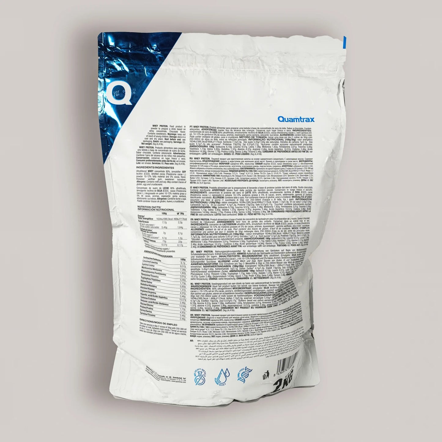 Quamtrax Whey Protein – High-Quality 2kg, Rich Chocolate