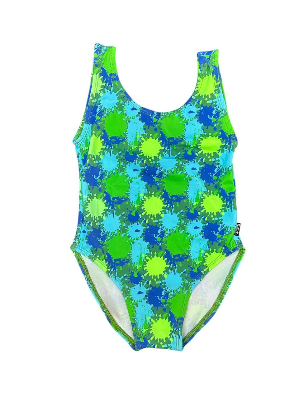 Swimsuit (Maillot) One-Piece - Paint Blue