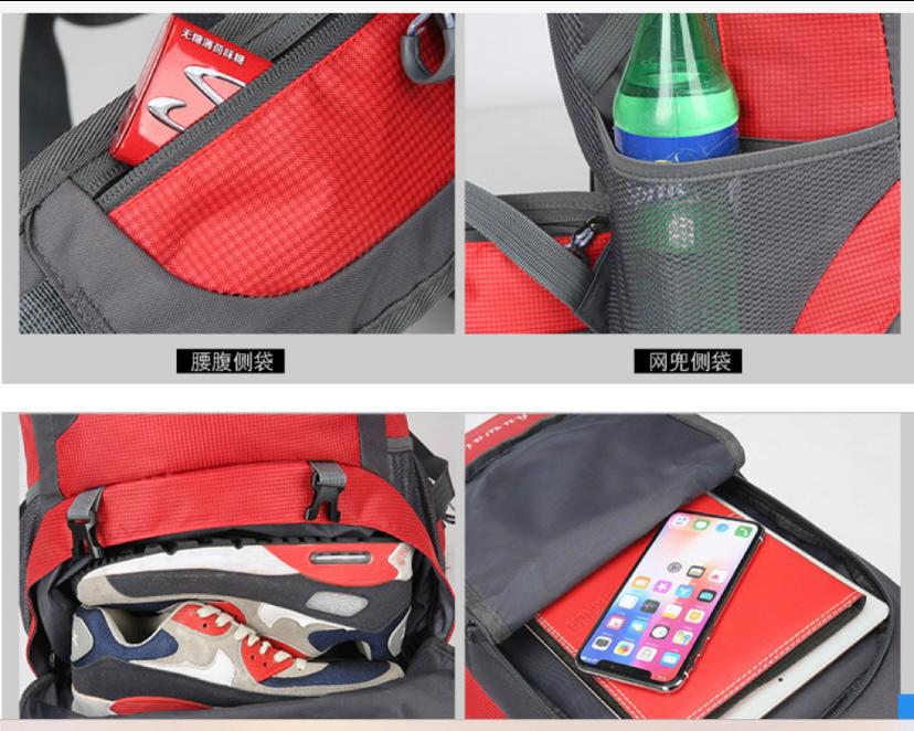 Rightleft Hiking Backpack Red/Grey 60L