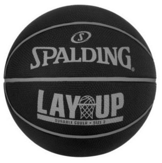 Spalding Lay Up Black/Grey Outdoor Basketball - Size 5