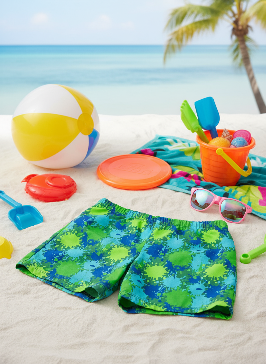 Boys swim short Paint Blue