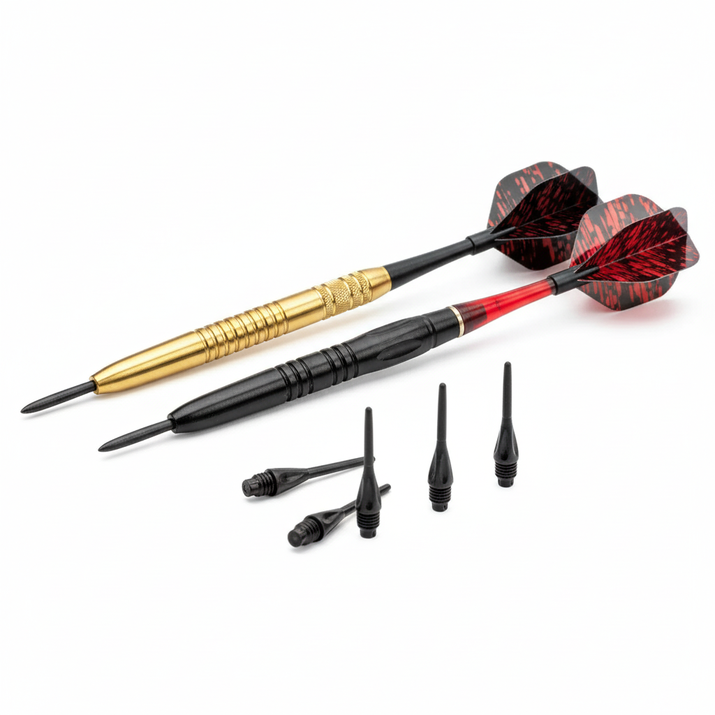 Black tips installed on darts