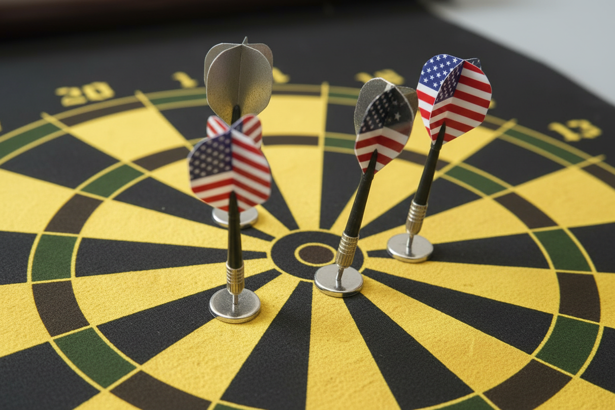 Close-up of magnetic darts