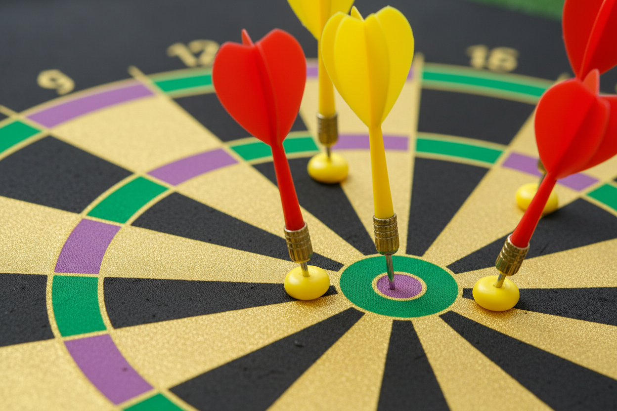 Close-up of magnetic darts