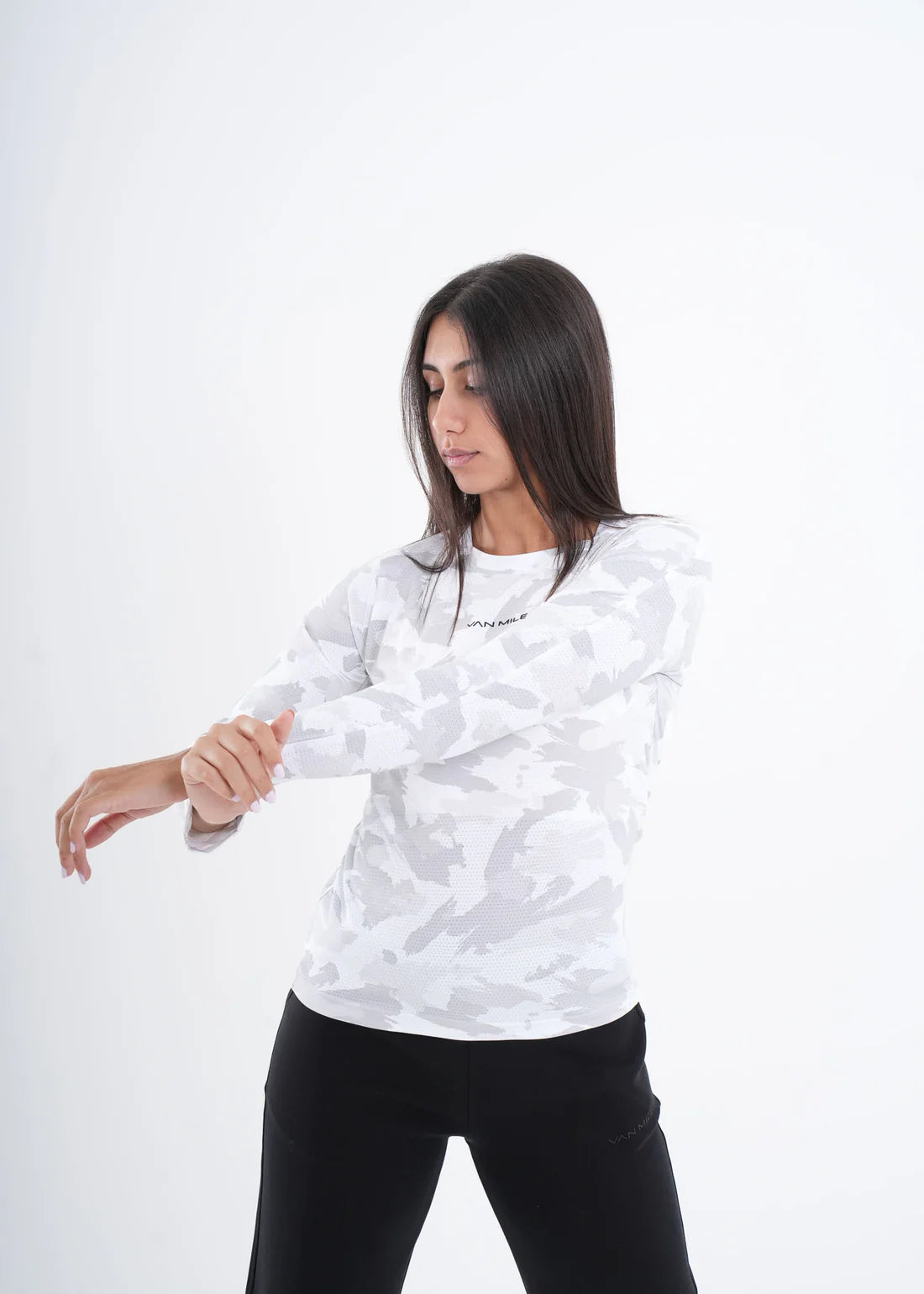 VNML Long Sleeve QuickDry Print Tshirt - White
