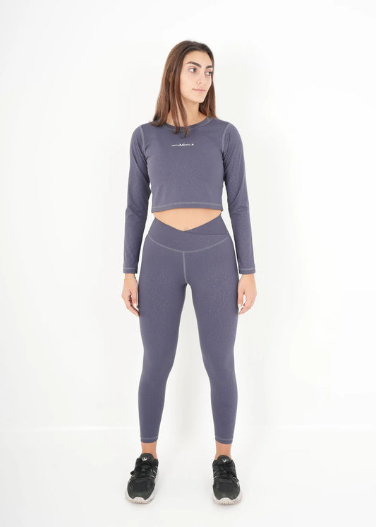 ACTV™ 2 Pcs Cropped Set - Slate Grey
