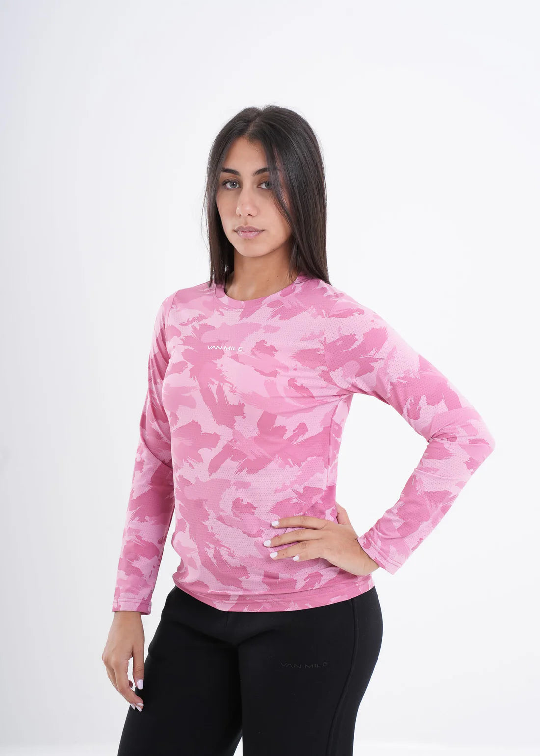 VNML Long Sleeve QuickDry Print Tshirt - Pink