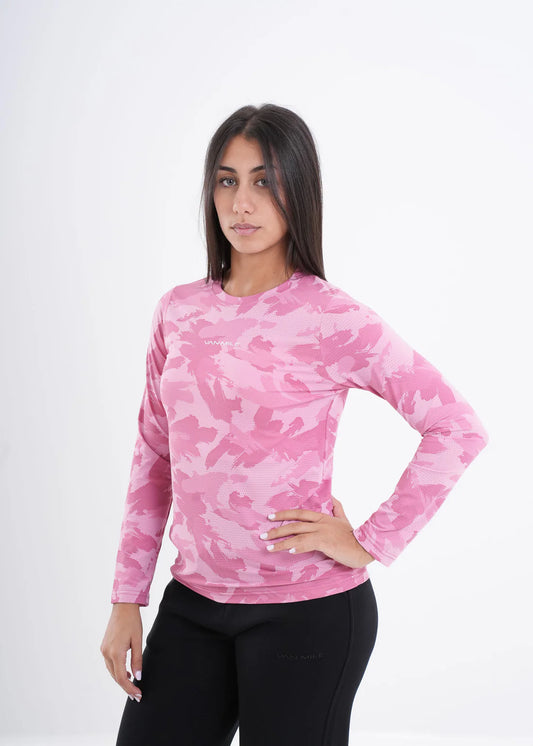 VNML Long Sleeve QuickDry Print Tshirt - Pink