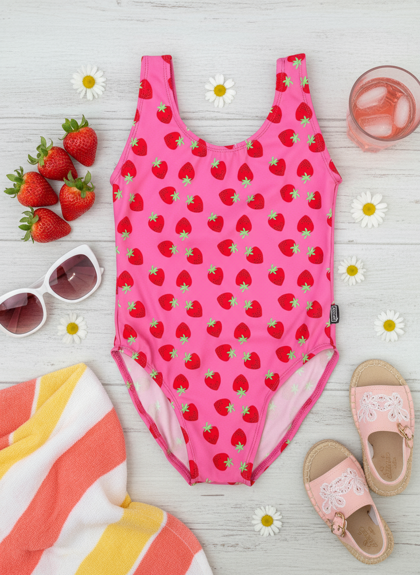 Swimsuit (Maillot) One-Piece - Strawberry Pink