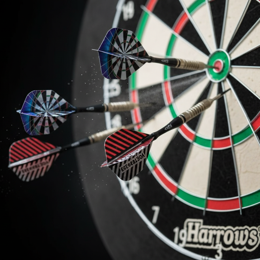 Flights on dartboard