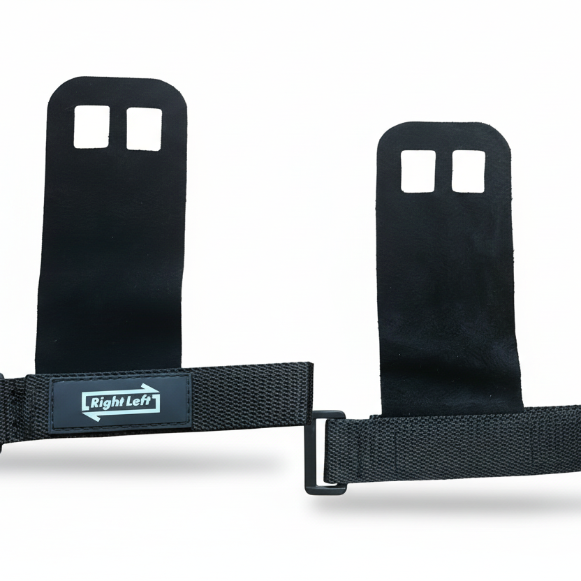 Gymnastics hand grips on white background