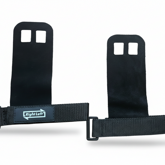 Gymnastics hand grips on white background