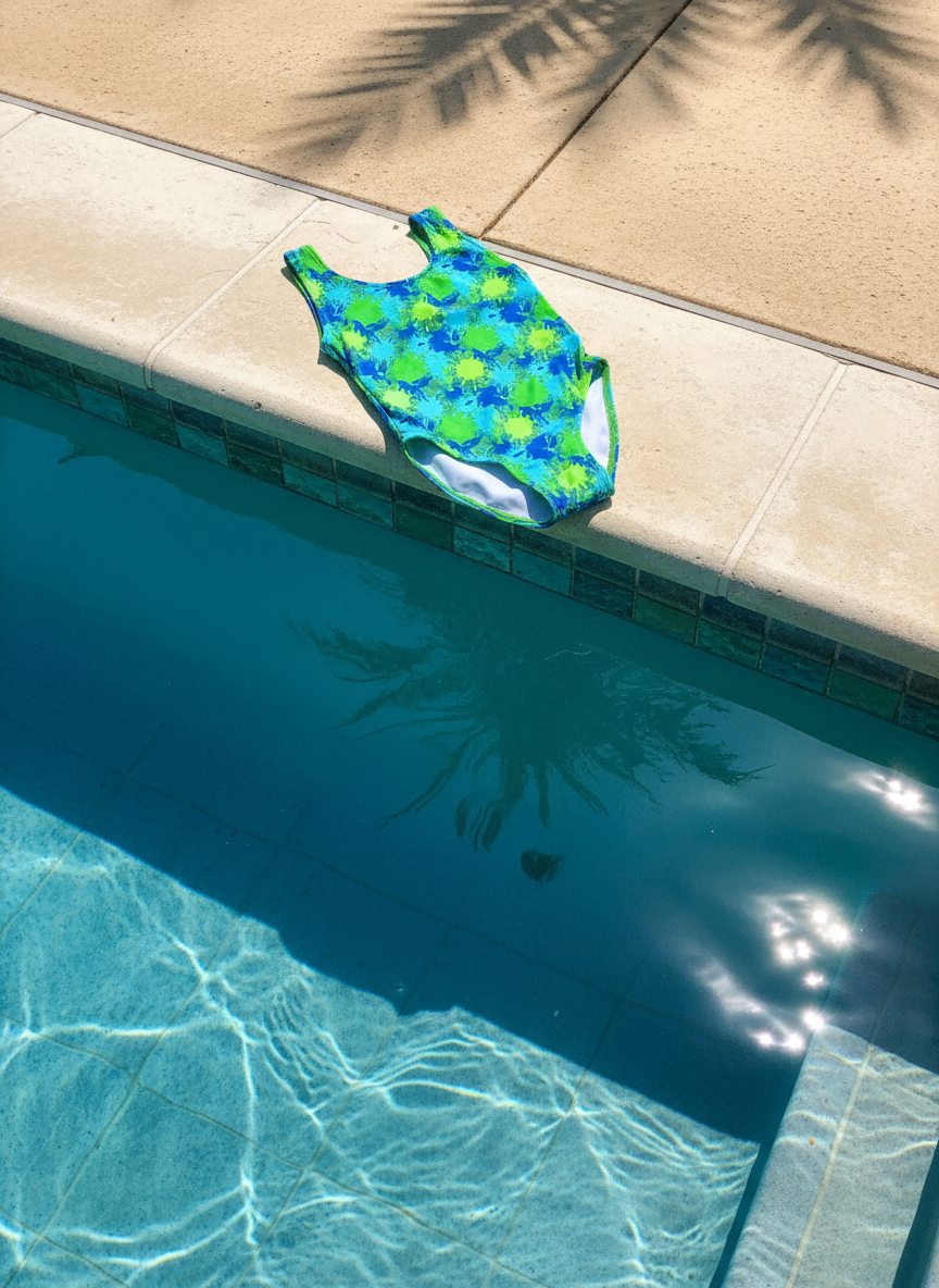 Swimsuit (Maillot) One-Piece - Paint Blue