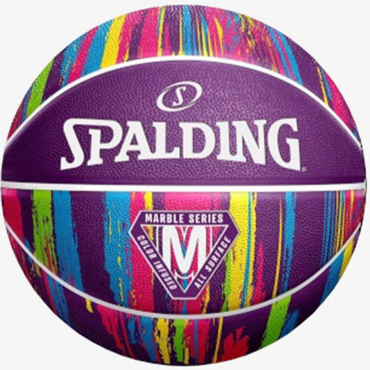 Spalding Marble Series Purple Outdoor Basketball - Size 6